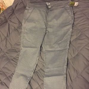 black and white pants